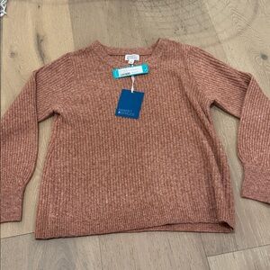 Market & Spruce Ribbed Knit Top in Warm Brown